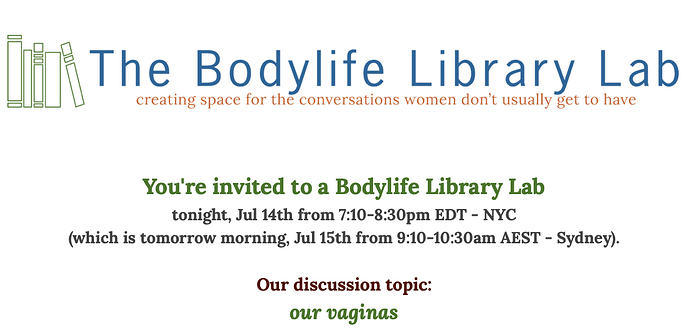 You're invited to a Bodylife Library Lab