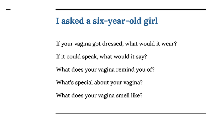 I asked a six-year-old girl