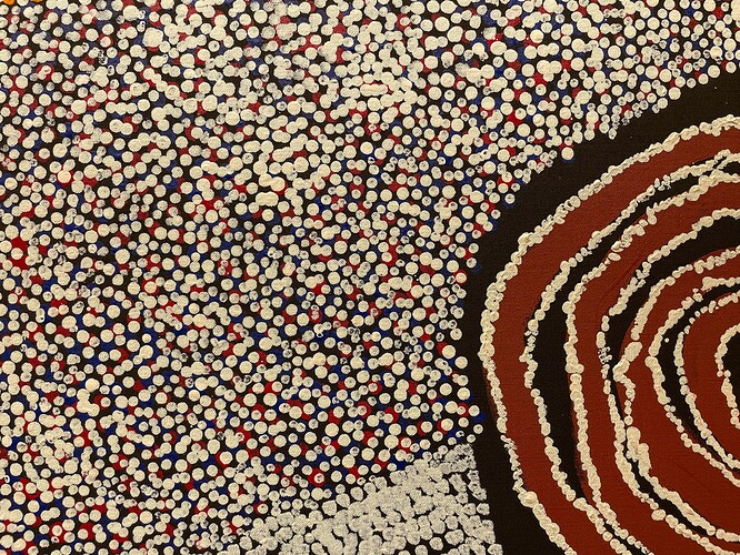 detail from Rockholes and Country Near the Olgas, 2008, by Bill Whiskey Tjapaltjarri