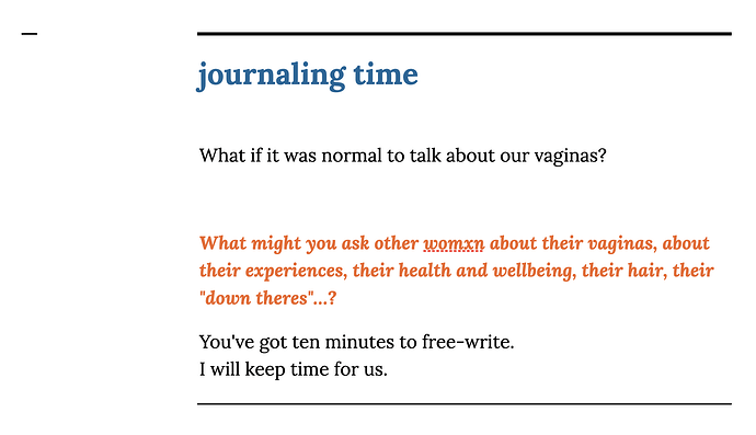journaling time